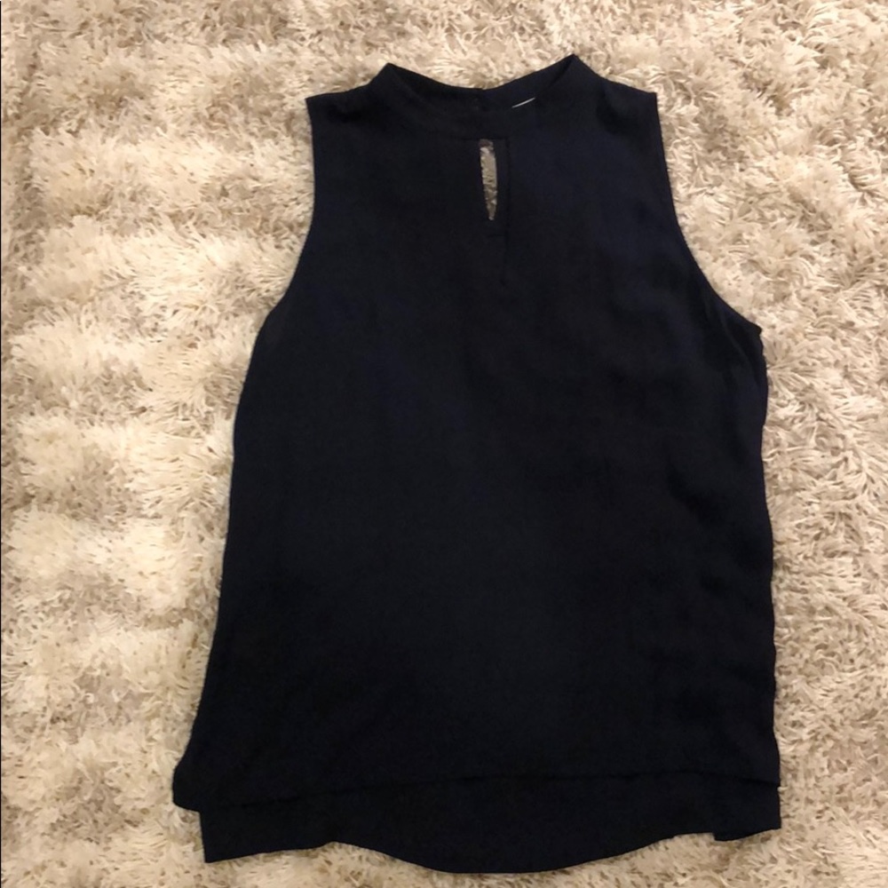 Navy high neck loft blouse - NWT